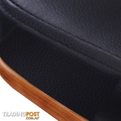 PU Leather Wooden Bar Stool Black - photo 4 of 9