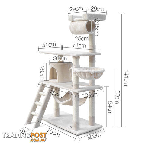 Cat Scratching Post  Tree House Condo 141cm Beige