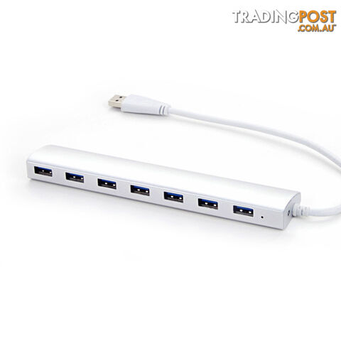 Portable slim 7-Port USB3.0 Hub with Power Adapter (SAA approval Power)