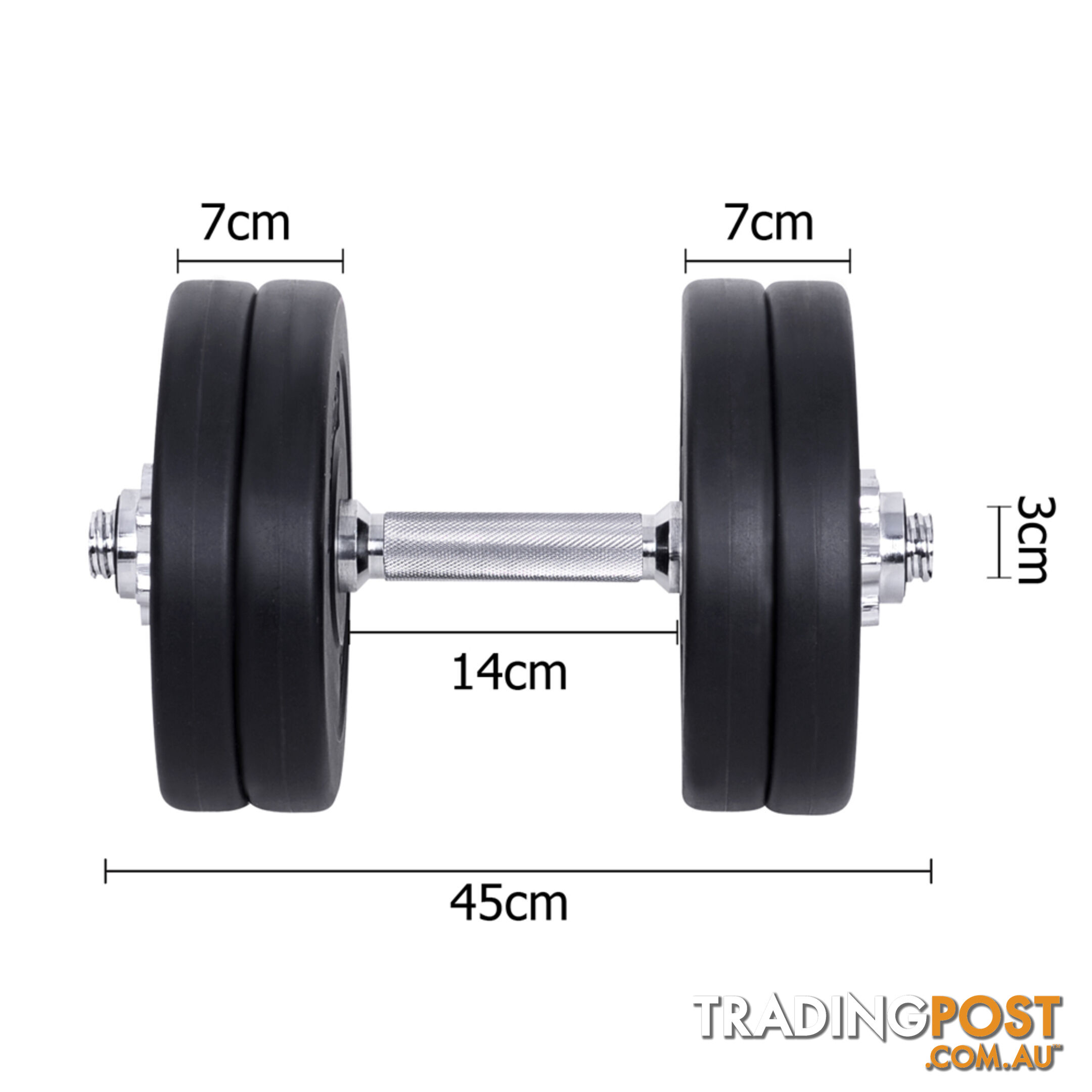 25KG Dumbbell Set Home Gym Fitness Exercise Body Workout Adjustable Weights