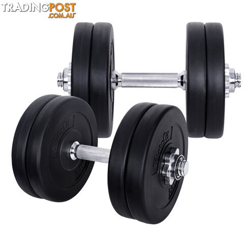 25KG Dumbbell Set Home Gym Fitness Exercise Body Workout Adjustable Weights