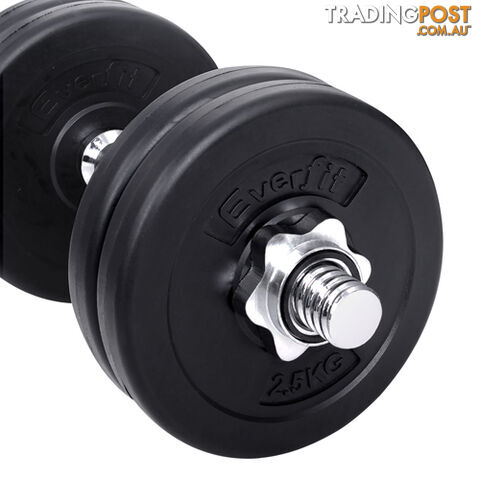 25KG Dumbbell Set Home Gym Fitness Exercise Body Workout Adjustable Weights