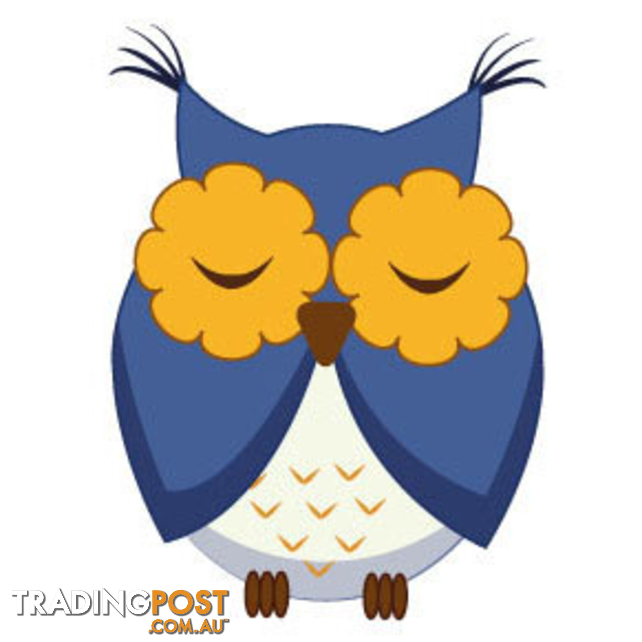 10 X Cute blue owl Wall Sticker - Totally Movable