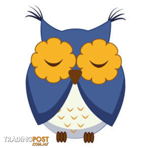 10 X Cute blue owl Wall Sticker - Totally Movable