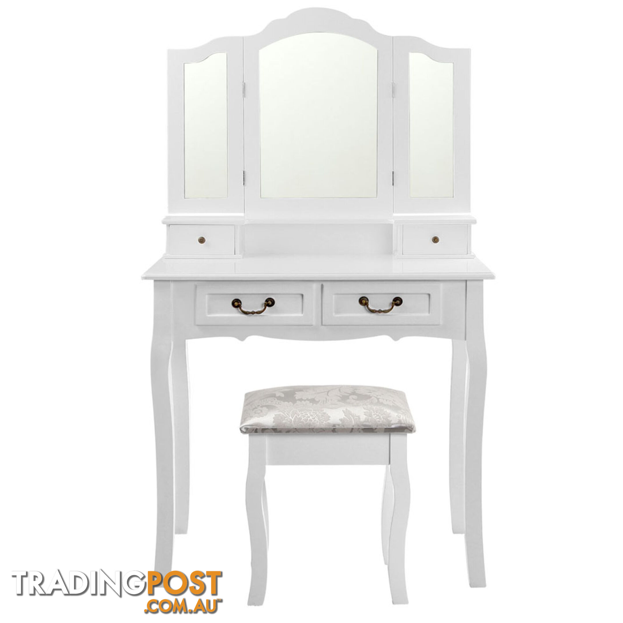 4 Drawer Dressing Table With Mirror White