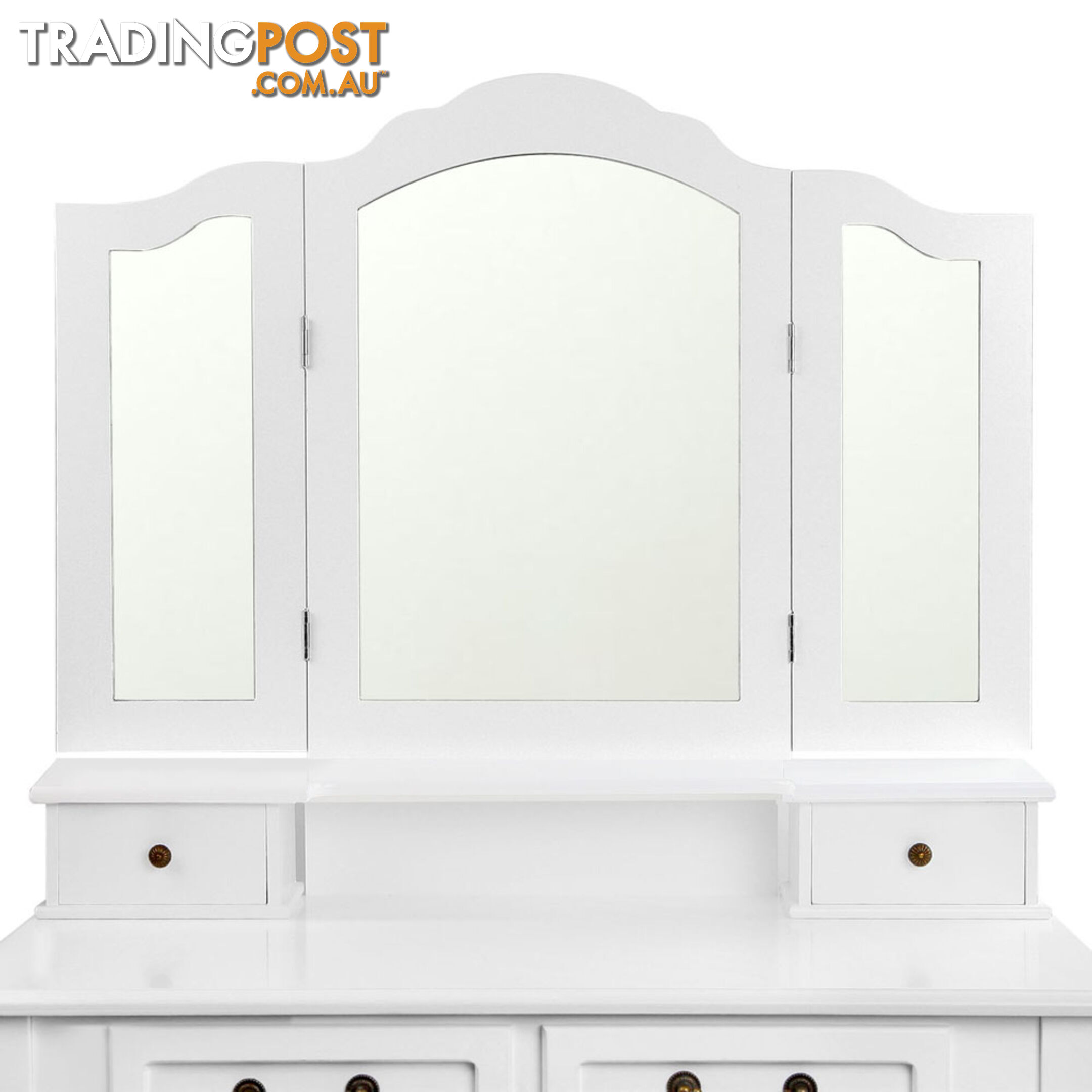4 Drawer Dressing Table With Mirror White
