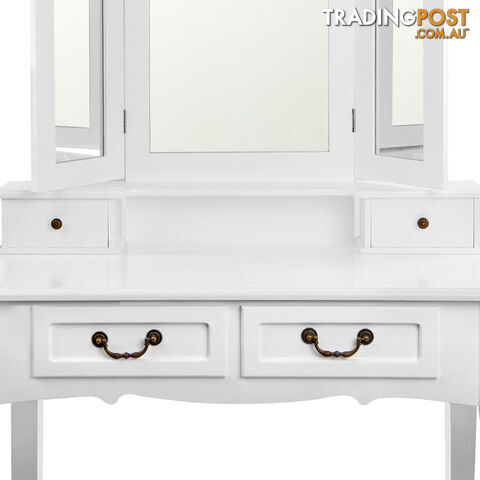 4 Drawer Dressing Table With Mirror White