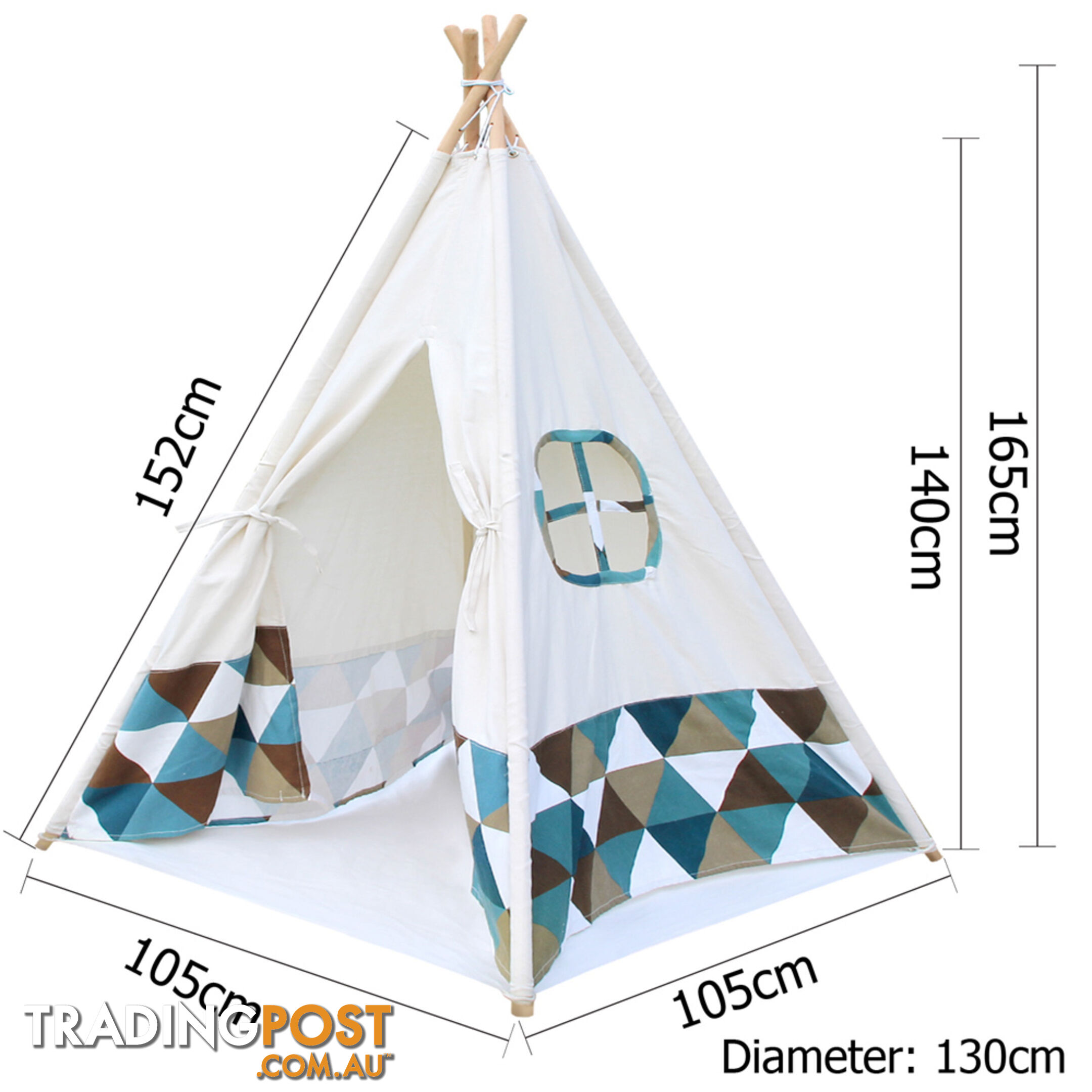 Children Outdoor Indoor Teepee Tent Kids Canvas Play Tent Pretend Playhouse Tipi