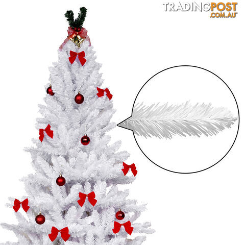 7FT Christmas Tree Free Ornament 2.1M Xmas Trees Decorate Metal Base White