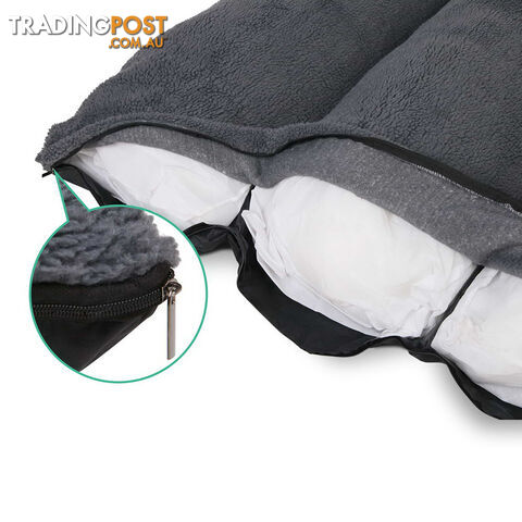 Luxury Waterproof Dog Bed Pet Cat Soft Warm Cushion Fleece Lined Beds Large