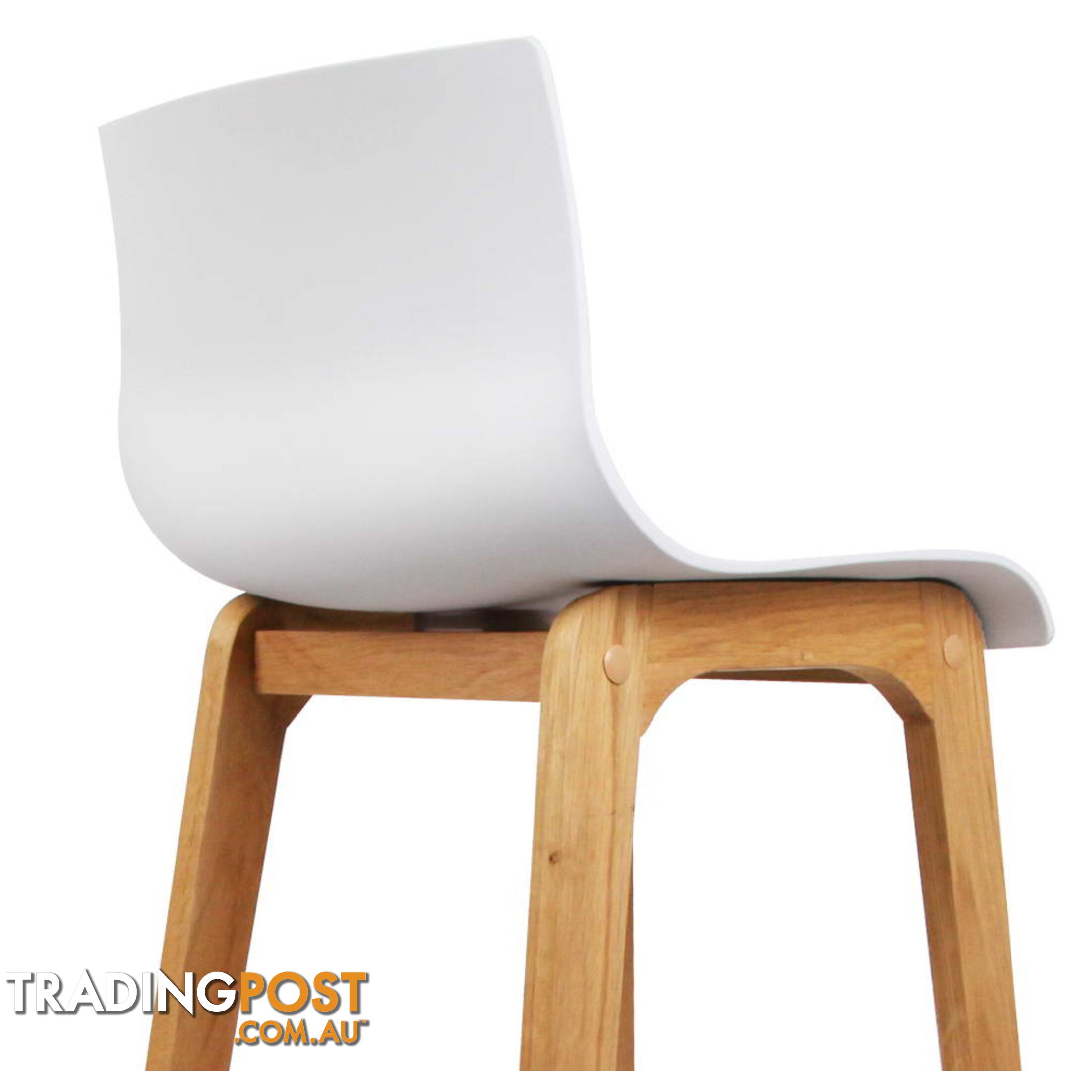 2 x High Seat Back Barstools Island Chair White