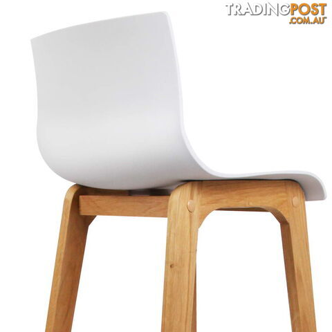 2 x High Seat Back Barstools Island Chair White