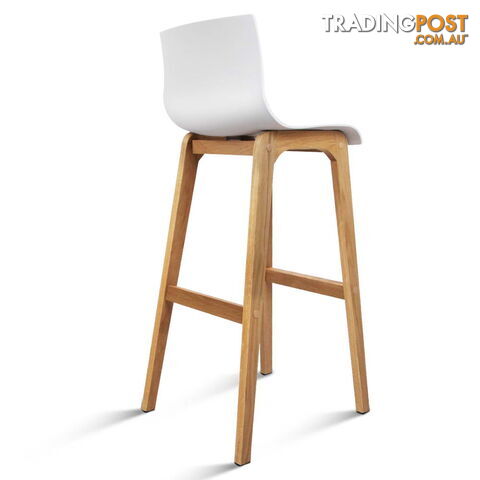 2 x High Seat Back Barstools Island Chair White