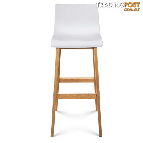 2 x High Seat Back Barstools Island Chair White