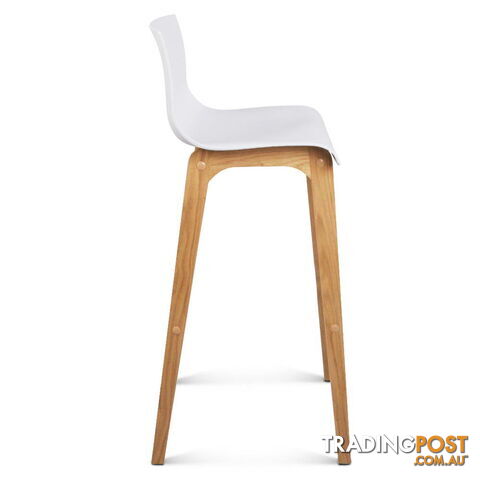 2 x High Seat Back Barstools Island Chair White