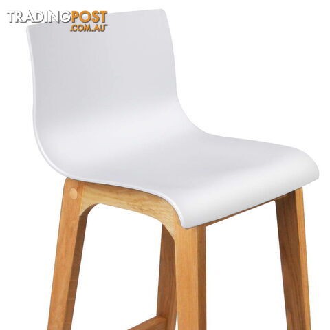 2 x High Seat Back Barstools Island Chair White