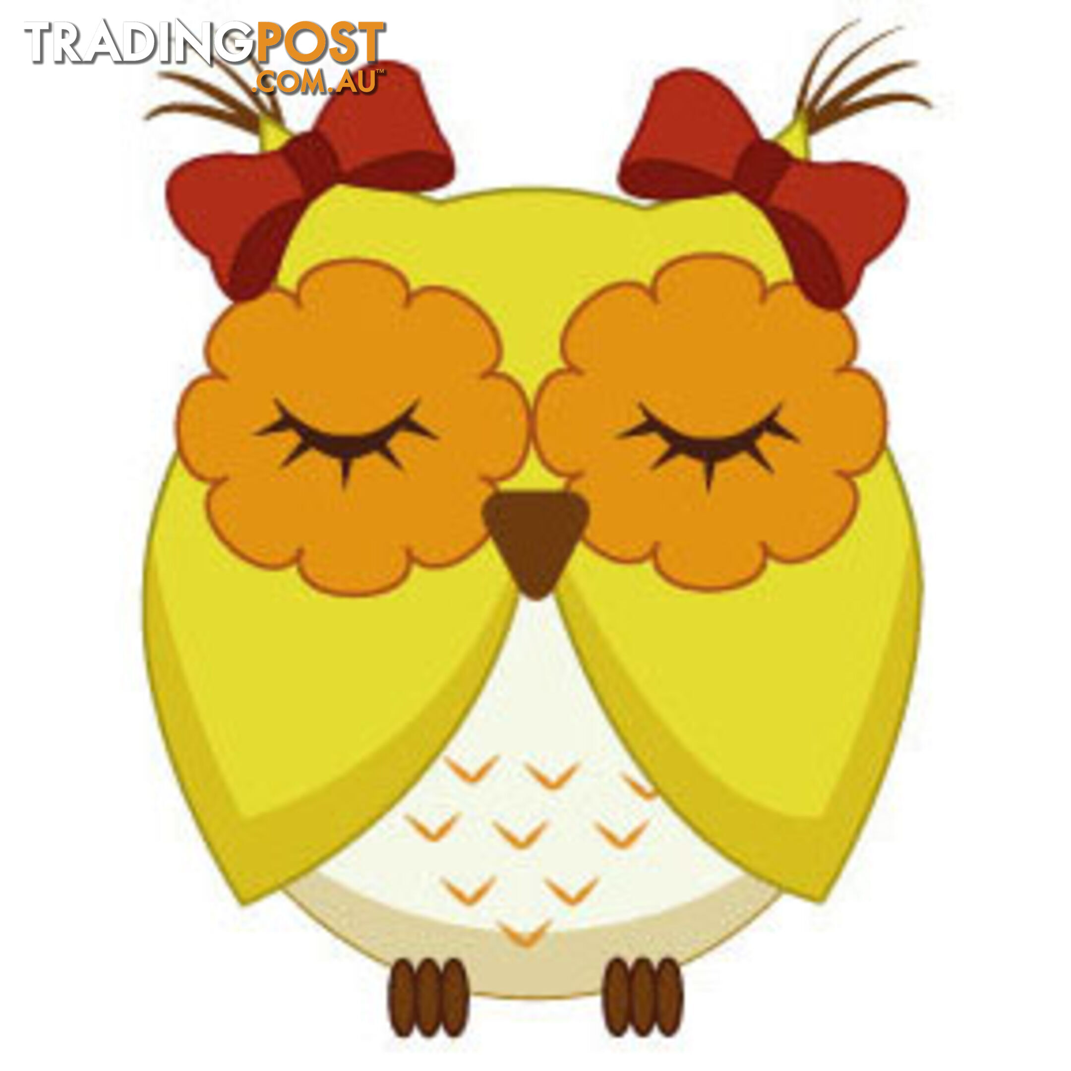 10 X Cute yellow owl Wall Sticker - Totally Movable