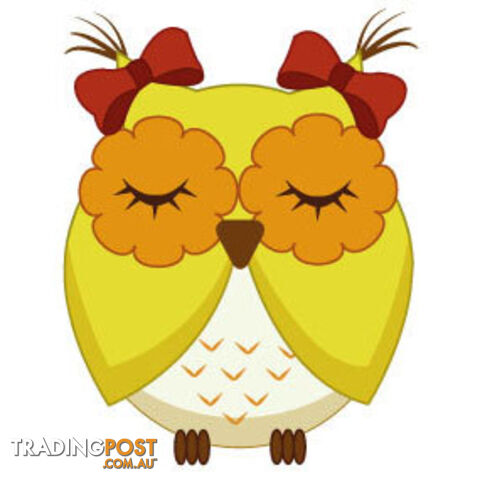 10 X Cute yellow owl Wall Sticker - Totally Movable