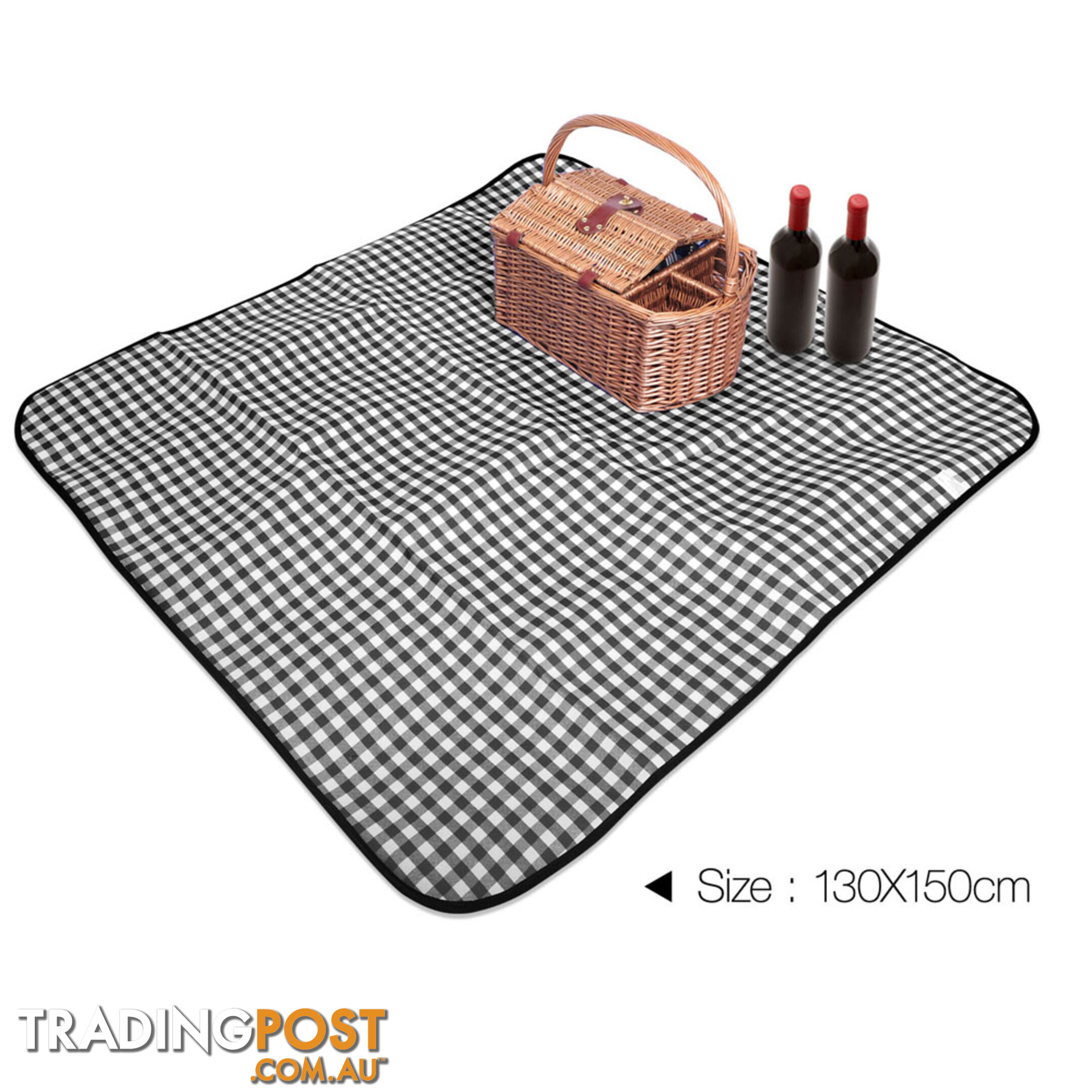 4 Person Picnic Basket Set with Blanket Black