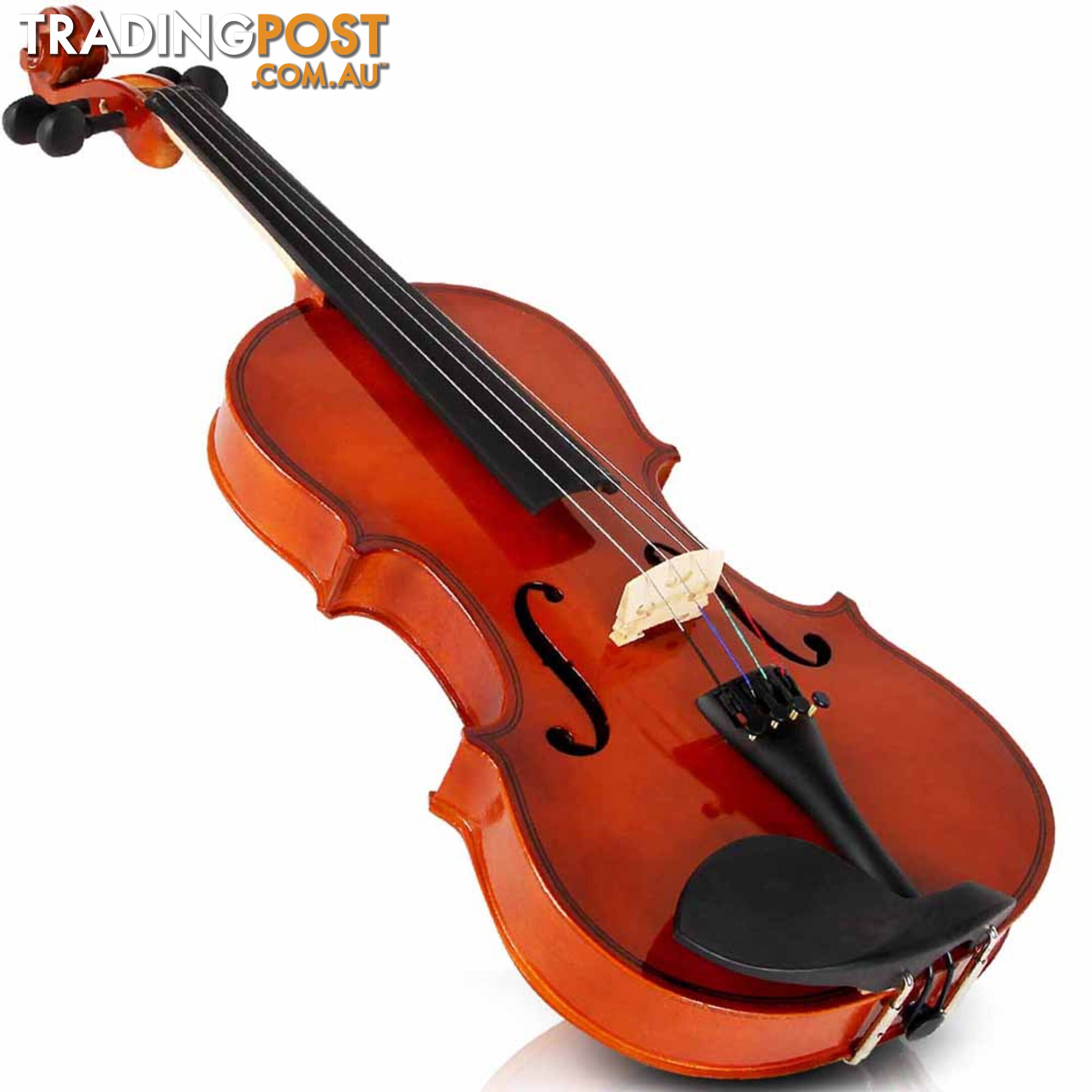 Full Size 4/4 Natural Wooden Beginner Violin Set Brown