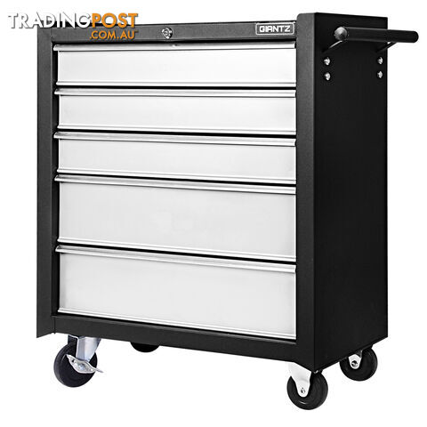 5 Drawers Toolbox Chest Cabinet Tool Box Roller Trolley Black Grey - photo 4 of 8