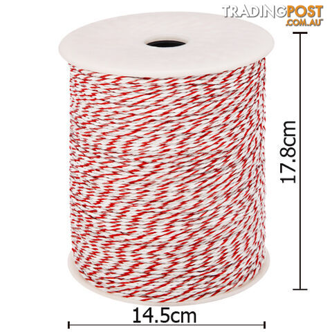 500m Poly Wire Roll Electric Fence Energiser Insulator Polywire Stainless Steel