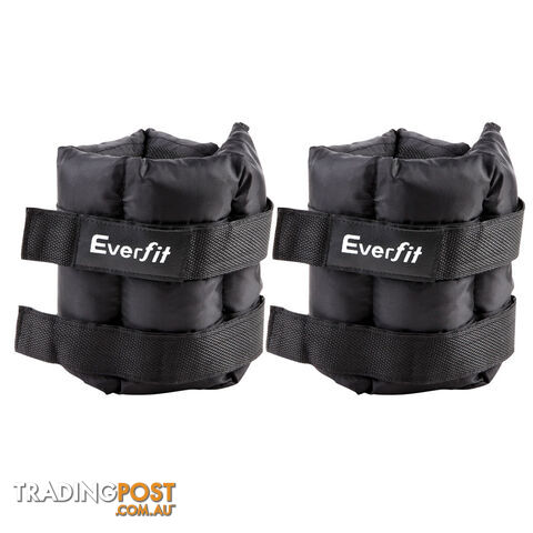 Set of 2 5 kg Wrist Ankle Weights Gym Training w/ Adjustable Pair Strap