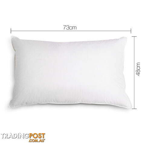 New 4 x Medium Bed Pillows Set Cotton Cover Family Hotel Air BNB 73 x 48cm