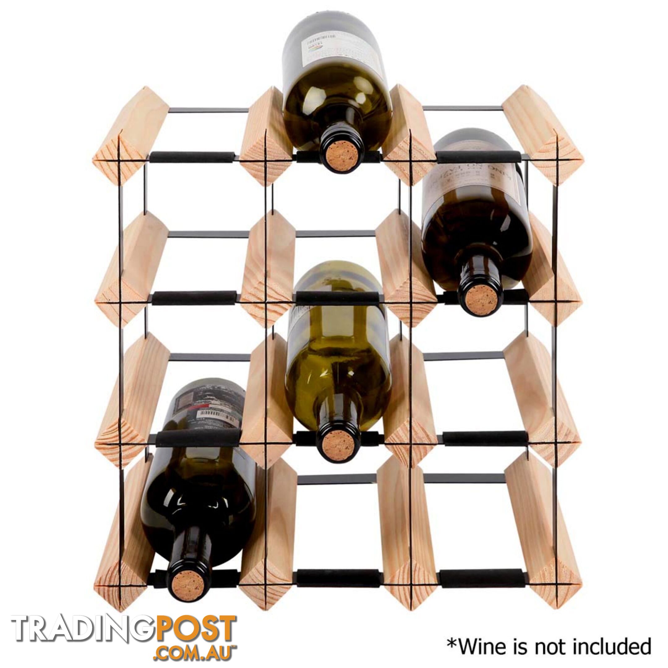 12 Bottles Timber Wine Rack Wooden Shelf Cellar Storage Vintry Stand Cabinet