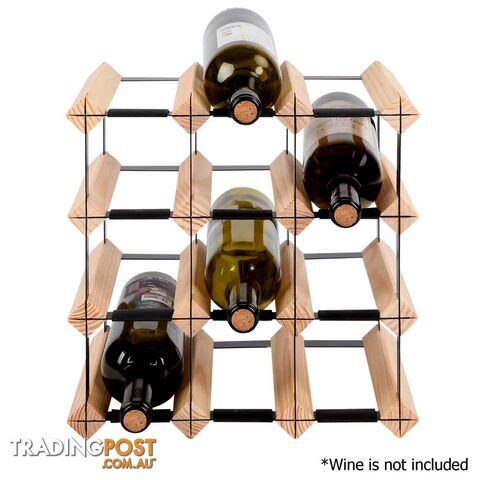 12 Bottles Timber Wine Rack Wooden Shelf Cellar Storage Vintry Stand Cabinet
