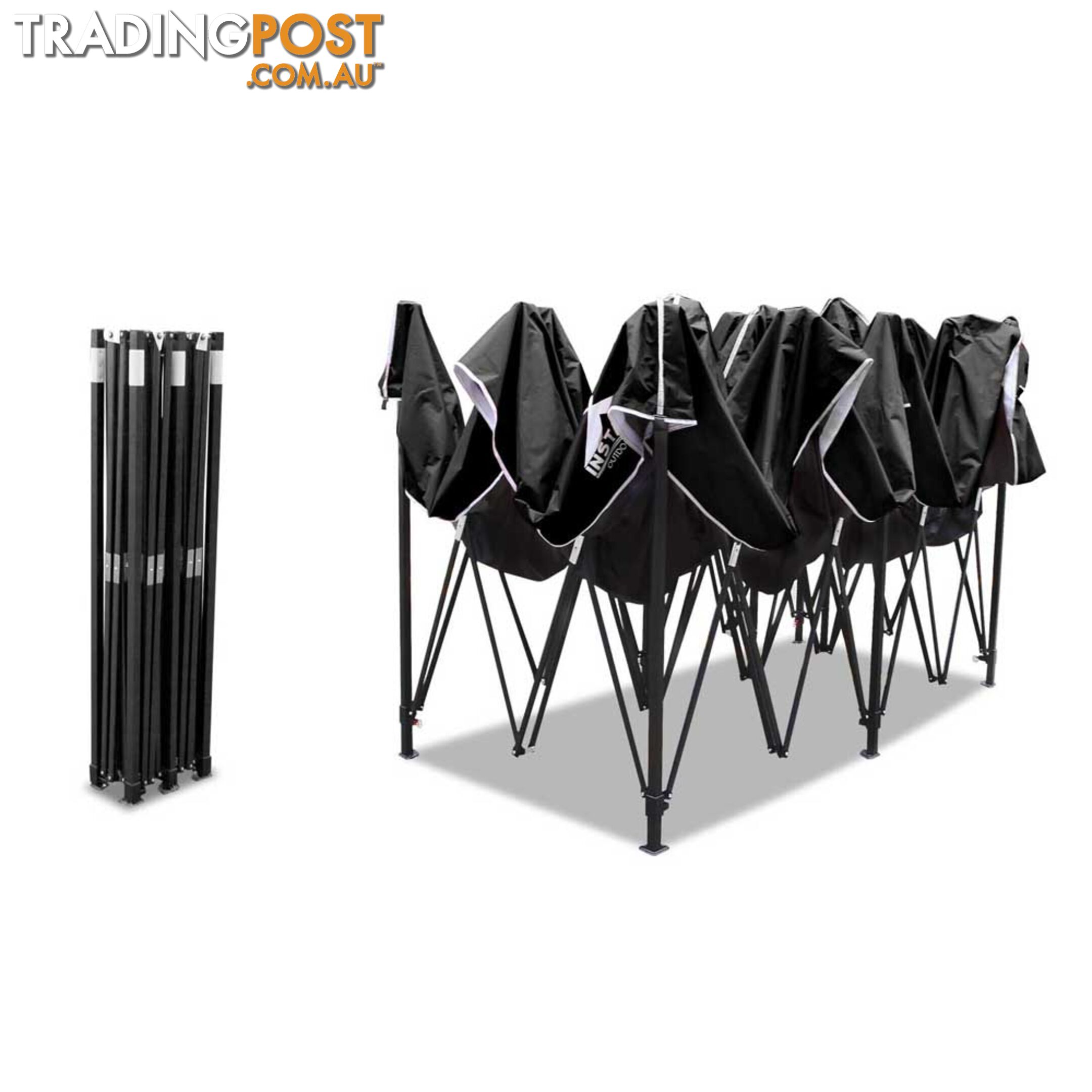 3m x 6m Pop-up Garden Outdoor Gazebo Black