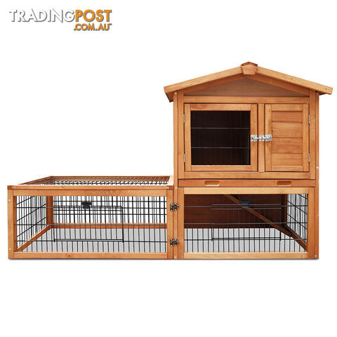 Pet House Chicken Coop Rabbit Double Storey Hutch Guinea Pig Ferret Cage Green