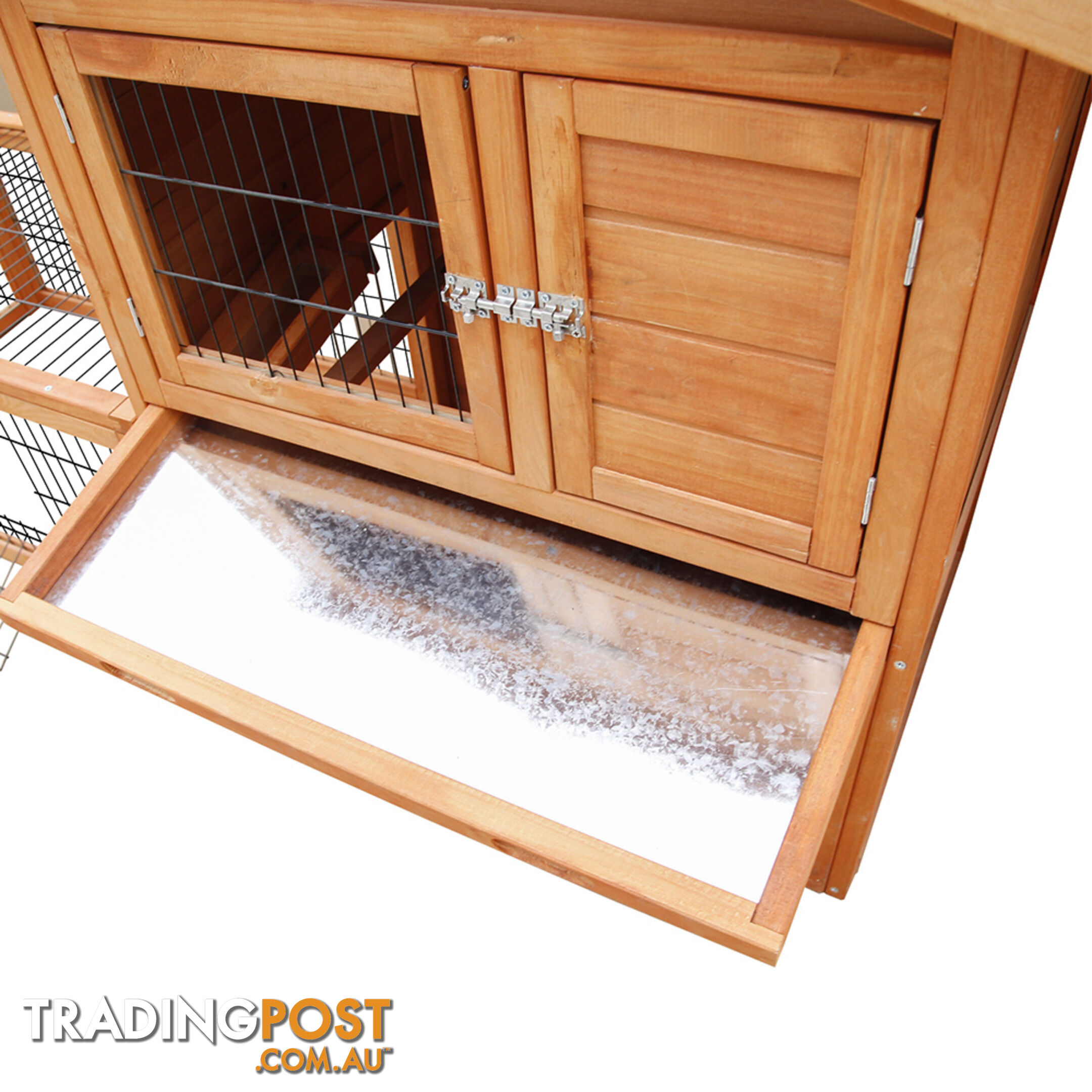 Pet House Chicken Coop Rabbit Double Storey Hutch Guinea Pig Ferret Cage Green