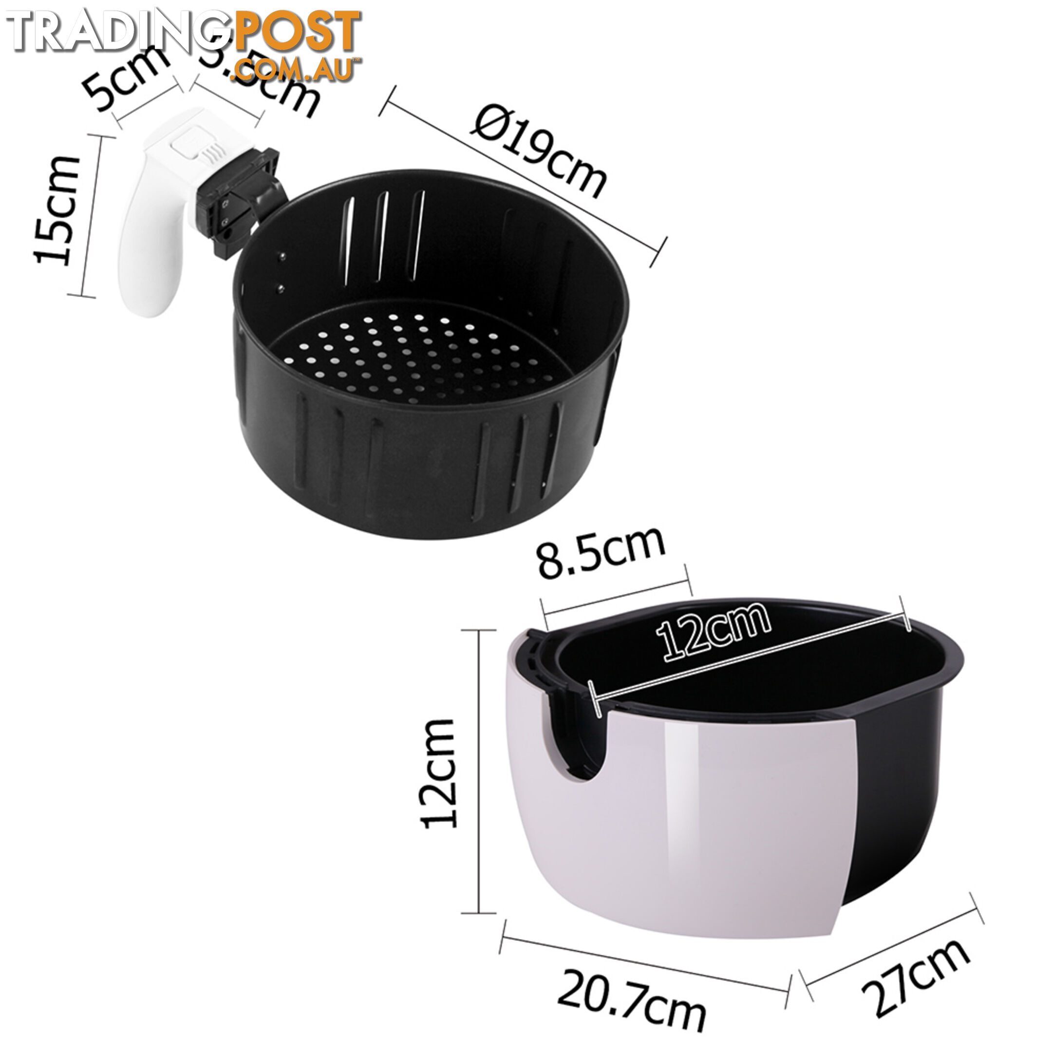 2.2L Air Fryer Low Fat Oil Less Deep Cooker Fast Healthy White