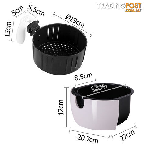 2.2L Air Fryer Low Fat Oil Less Deep Cooker Fast Healthy White