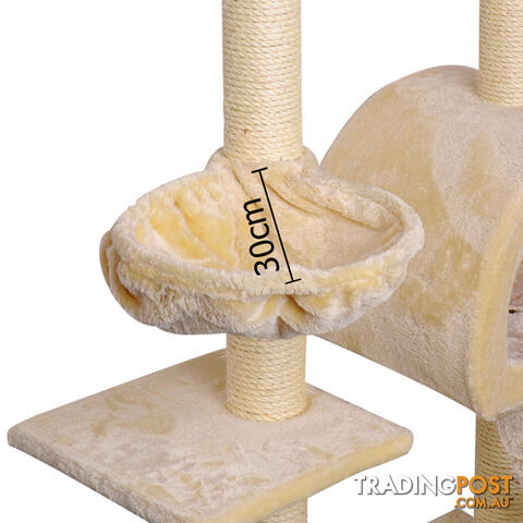 Cat Scratching Poles Tree Toy Scratcher Post Gym House Climber 100cm Beige