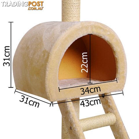 Cat Scratching Poles Tree Toy Scratcher Post Gym House Climber 100cm Beige