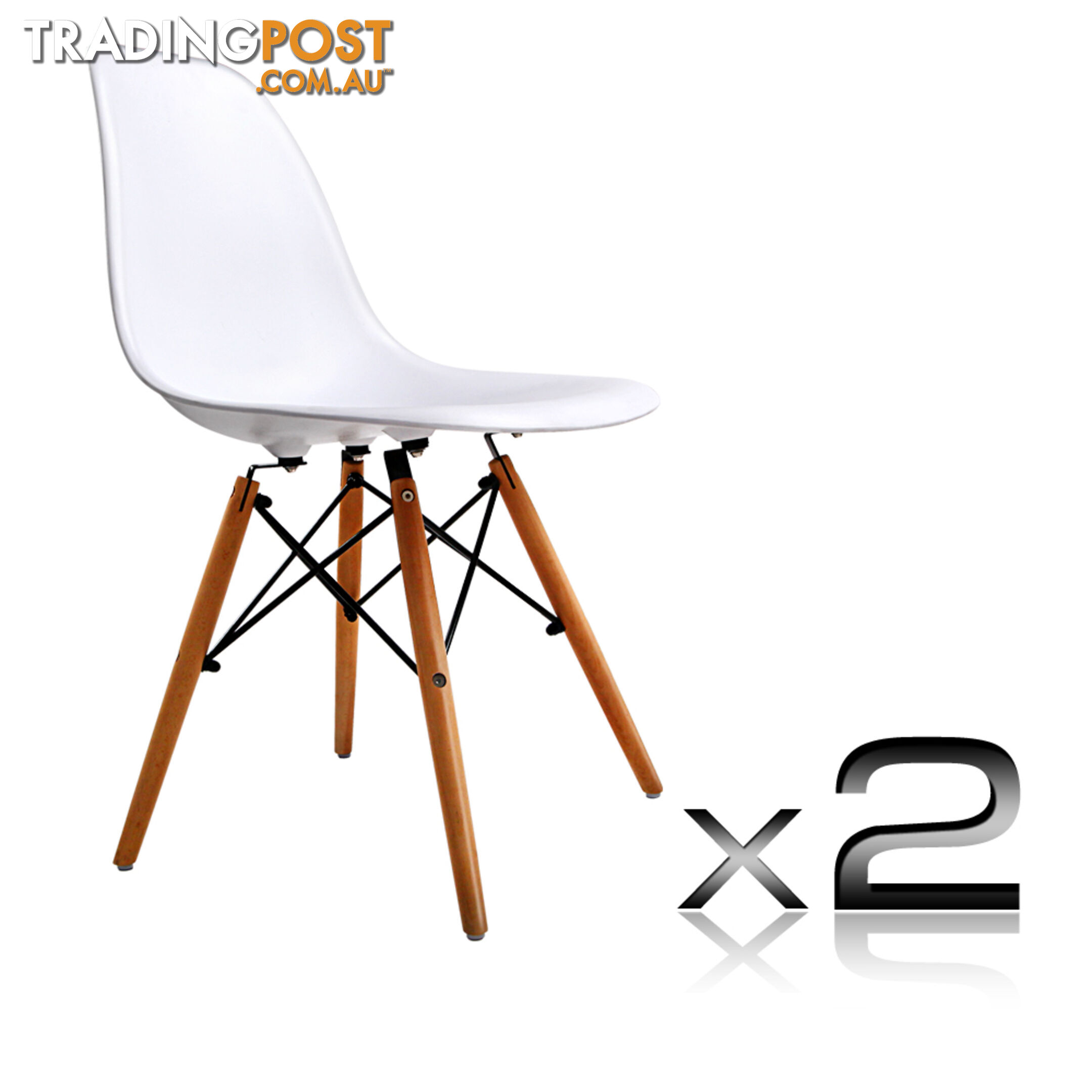 Set of 2 Dining Chair White