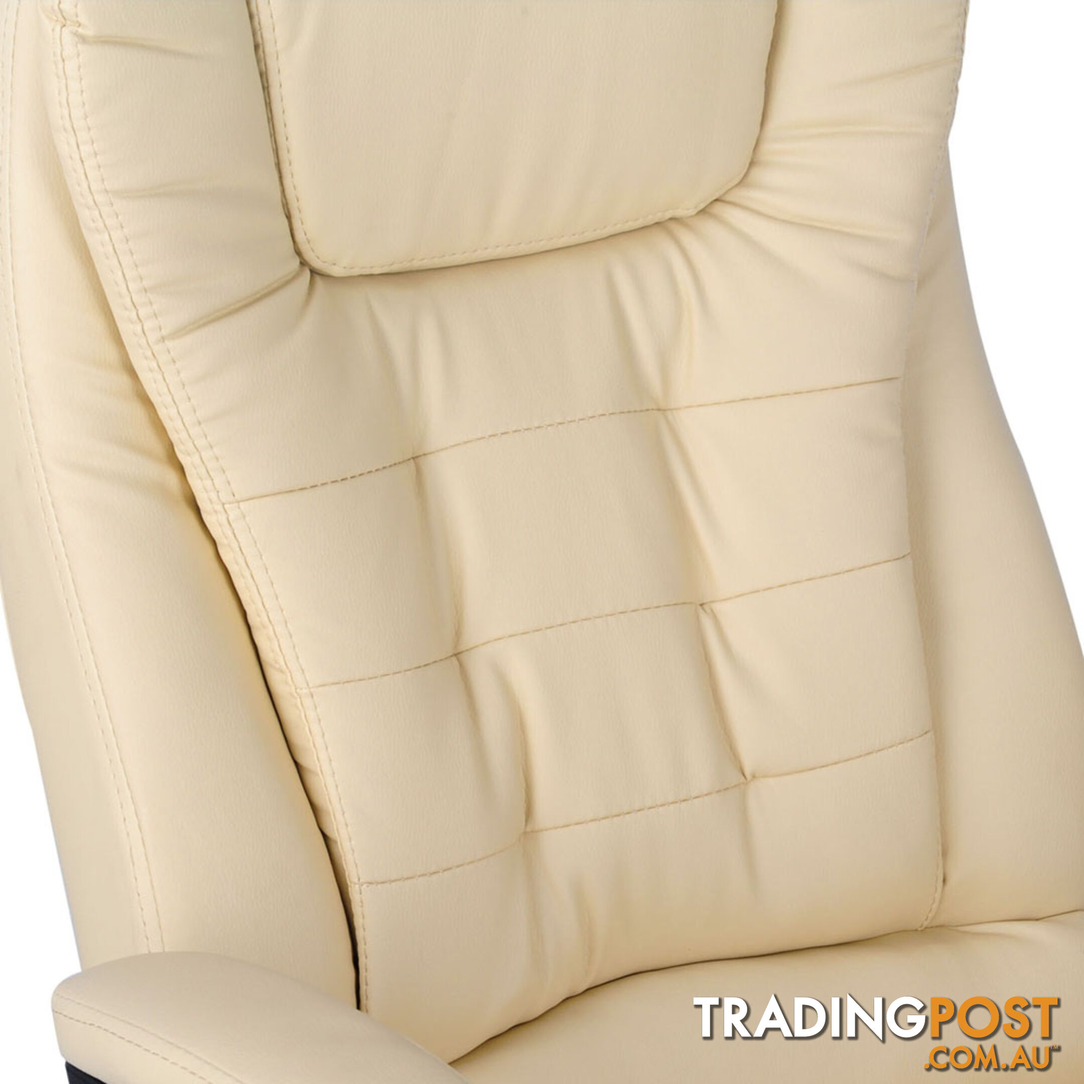 8 Point Massage Executive PU Leather Office Computer Chair Wireless Remote Beige