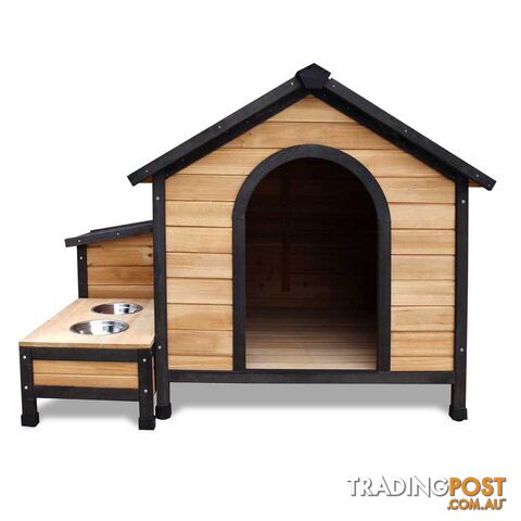 Timber Dog Kennel w/ Food Bowls