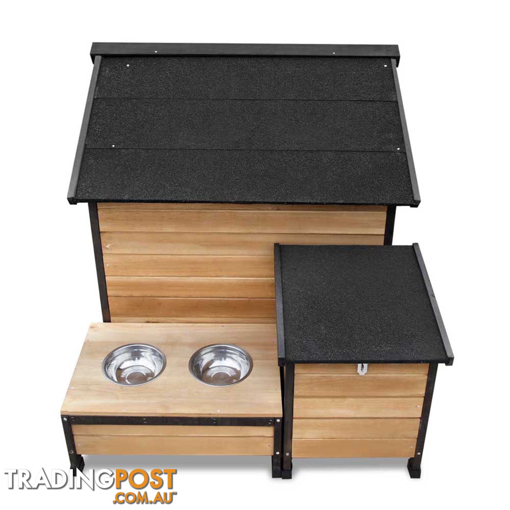 Timber Dog Kennel w/ Food Bowls