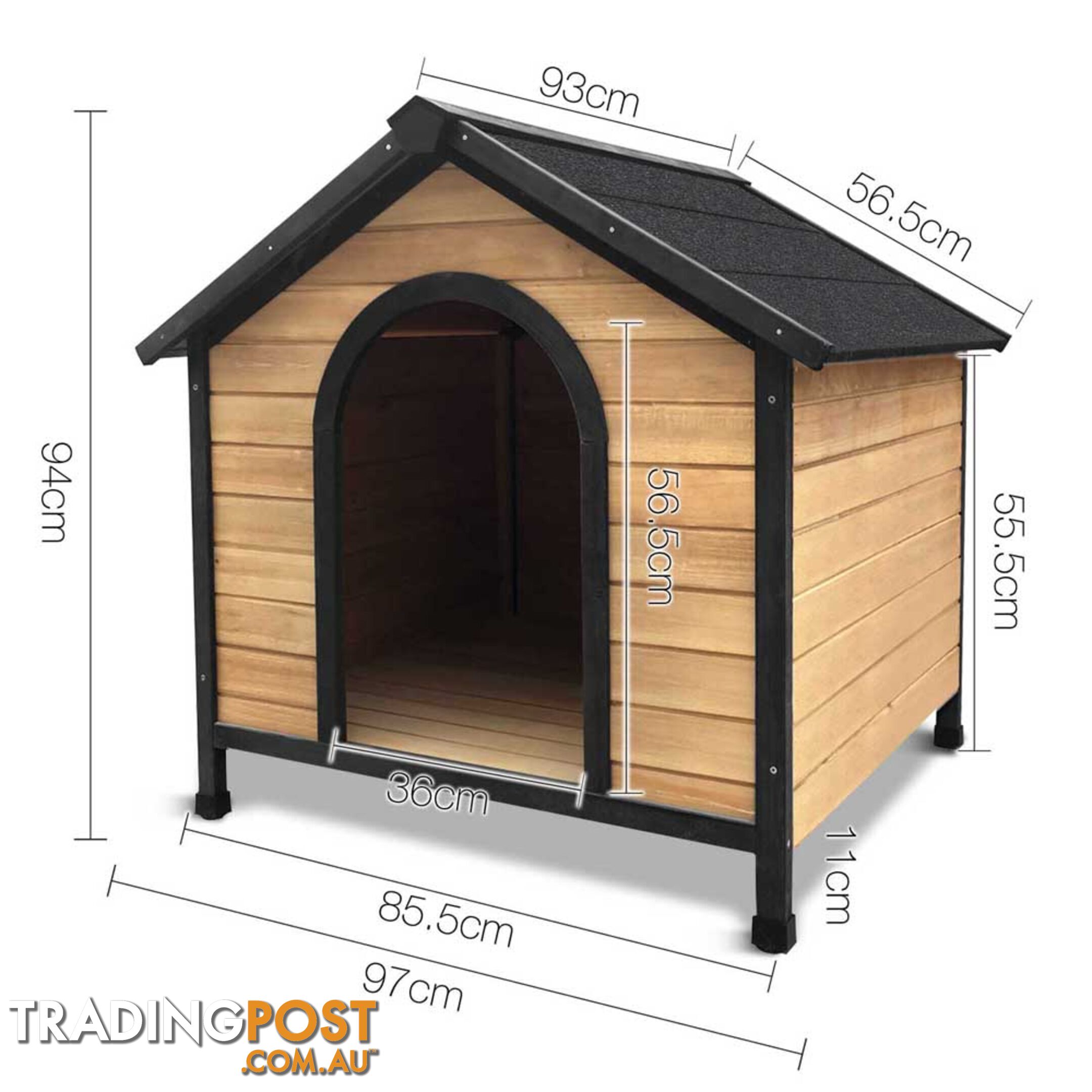 Timber Dog Kennel w/ Food Bowls