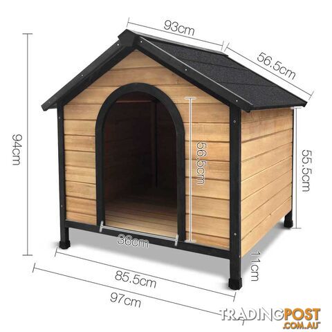 Timber Dog Kennel w/ Food Bowls