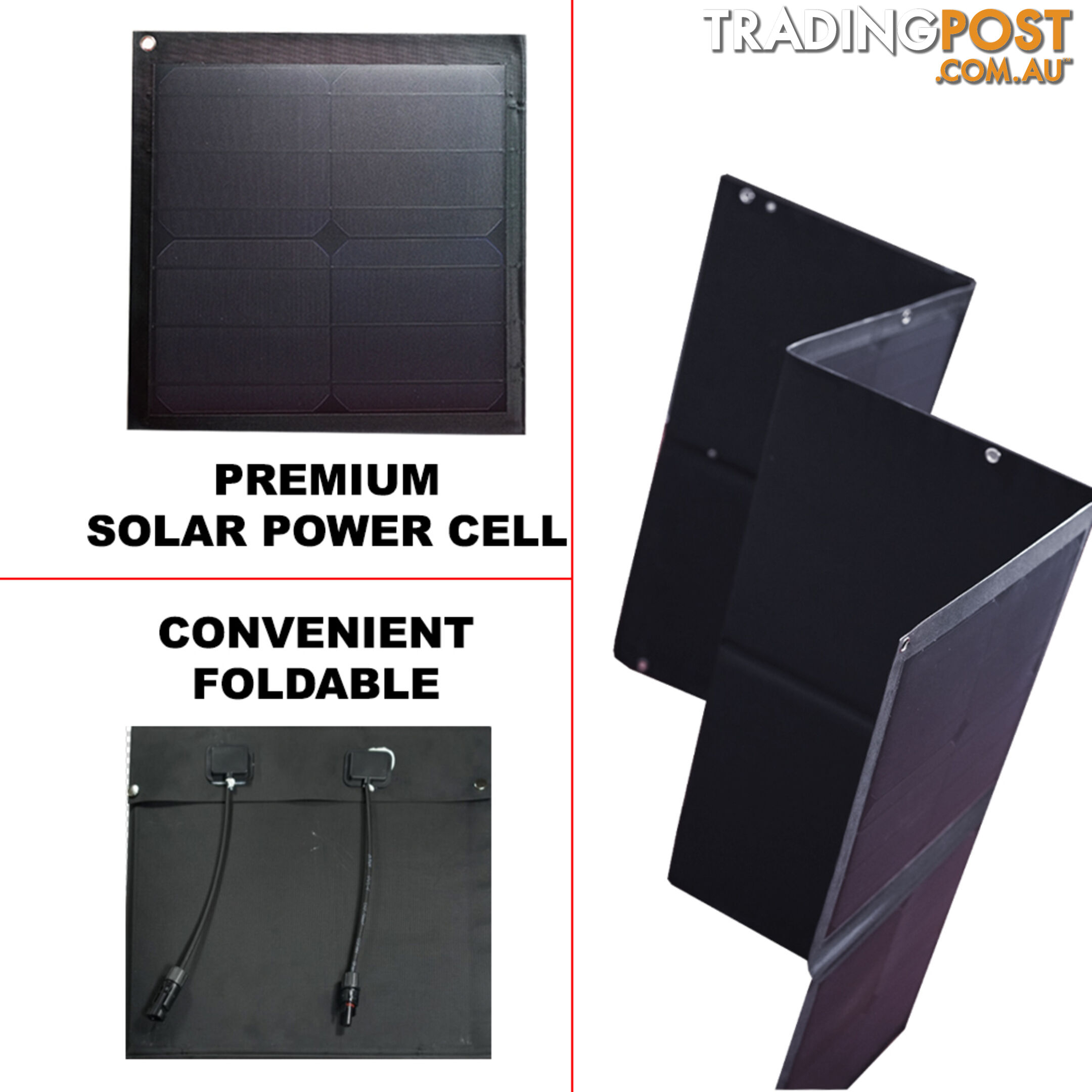 12V 120W Black Silicon Solar Panel Foldable Generator Power Mono Charging Kit