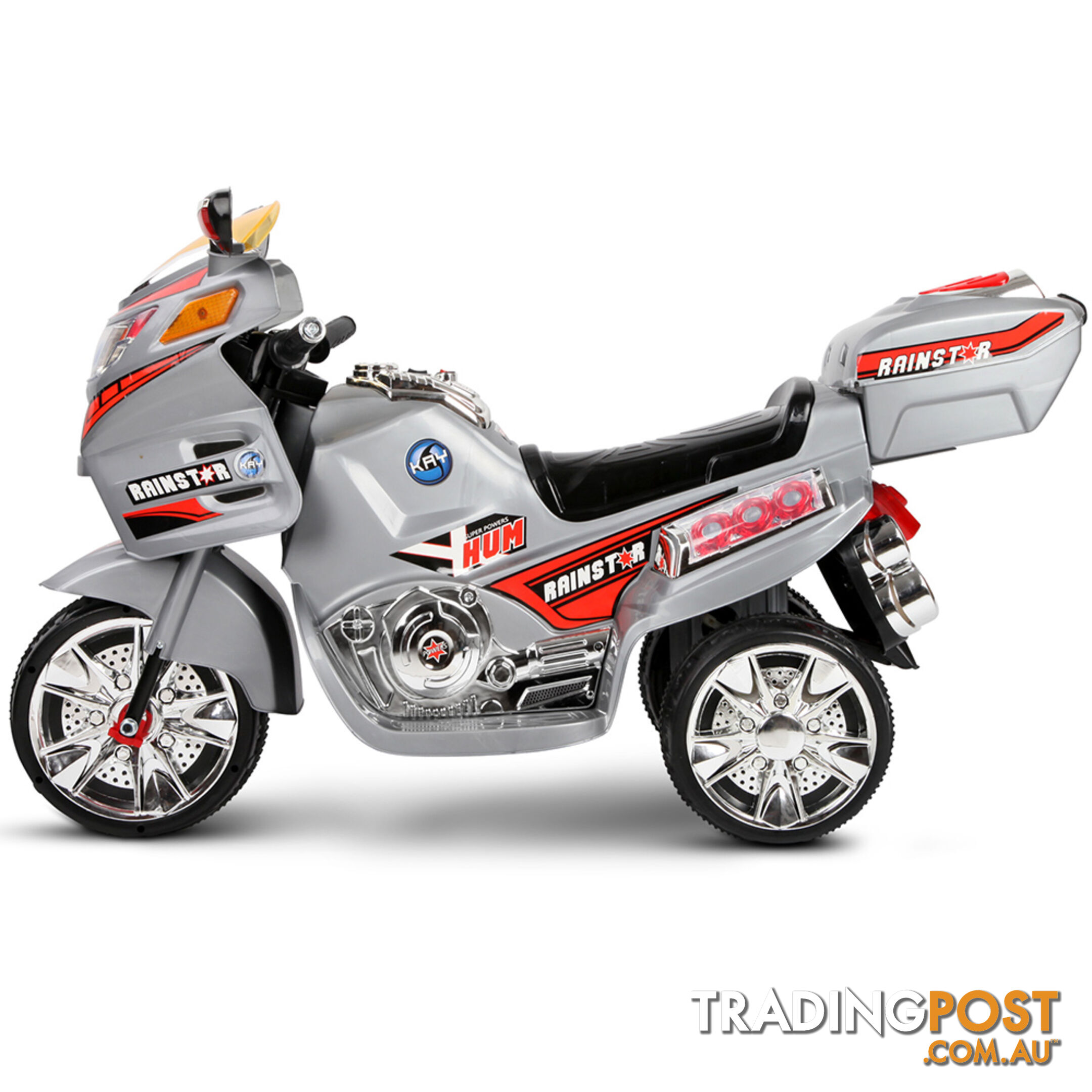 BMW Style Electric Kids Ride On Motorbike Remote Toy Police Bike Silver Red