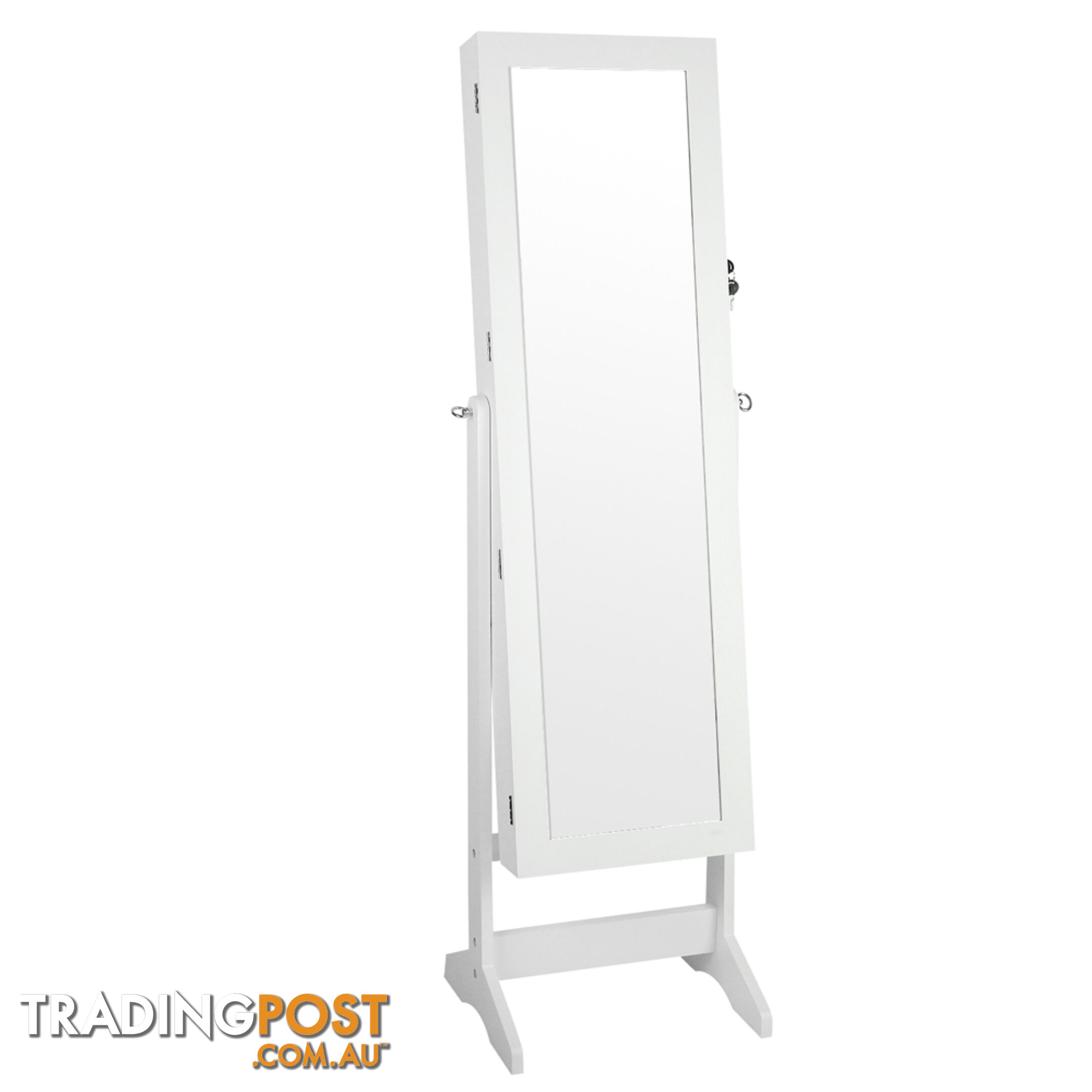 Jewellery Cabinet w/ Mirror White