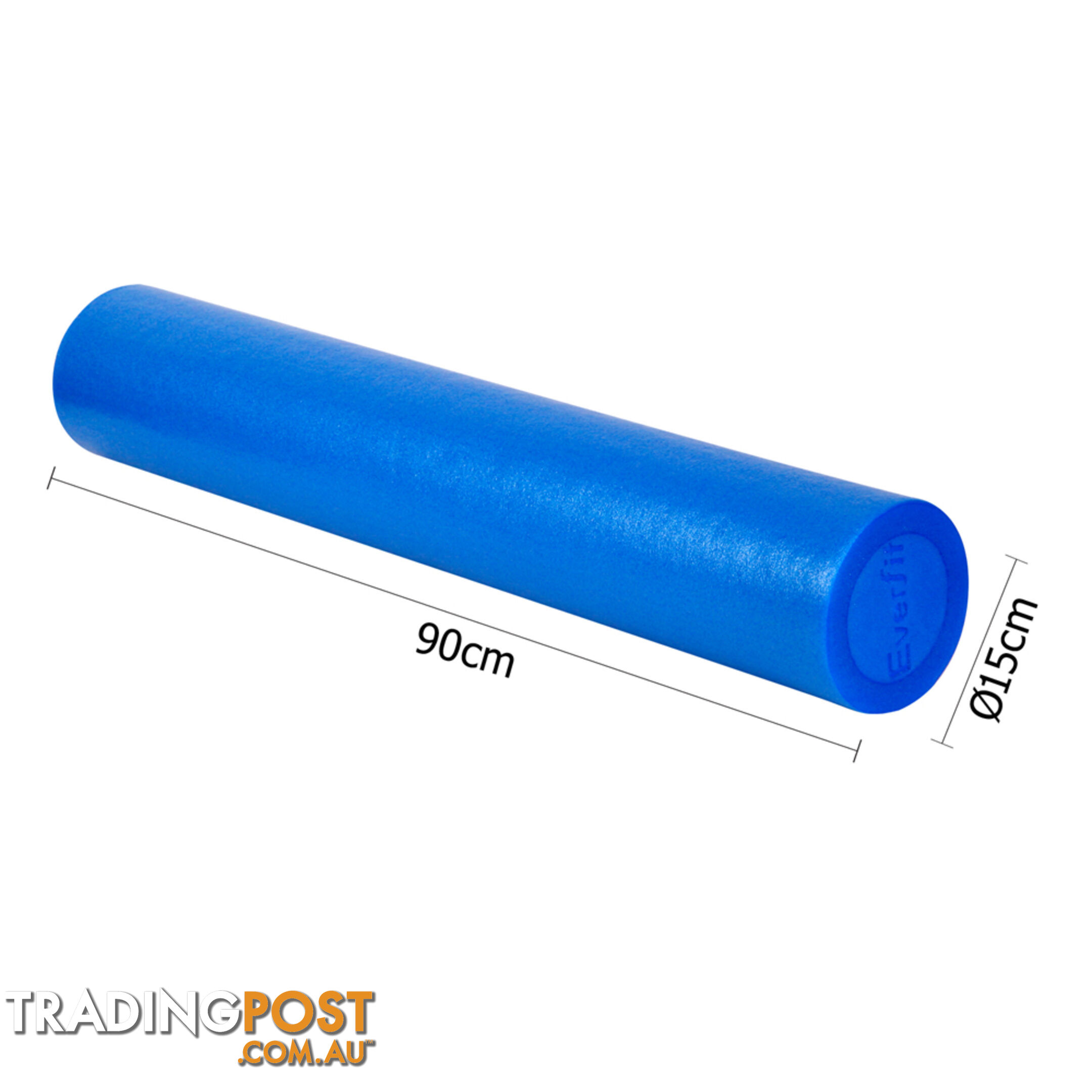 90cm EPE Foam Roller Yoga Gym Pilates Physio Stick Exercise Back Massage Blue