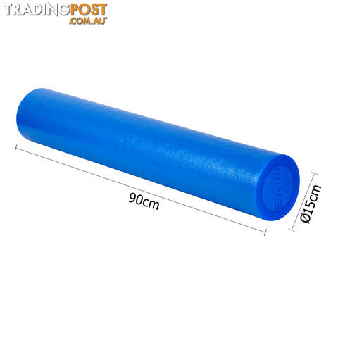 90cm EPE Foam Roller Yoga Gym Pilates Physio Stick Exercise Back Massage Blue