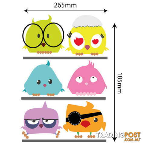 Medium Size Birds on a Wire Stickers - Totally Movable and Reusable