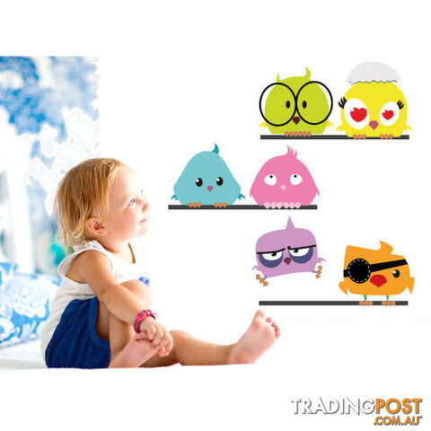 Medium Size Birds on a Wire Stickers - Totally Movable and Reusable